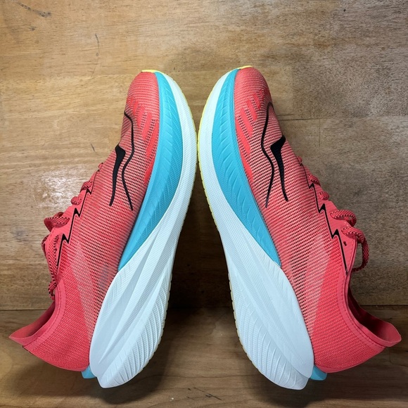 Hoka One One Mach X 2 Mens Size 12.5 Running Shoes Sneakers Grapefruit Coral - Picture 6 of 12